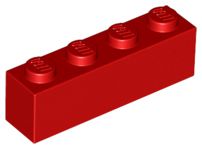 Tijolo 1x4 Vermelho