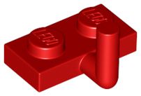 Placa modificada 1x2 com braço para cima (comprimento do braço horizontal de 5 mm)  Vermelha