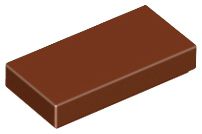 Placa Lisa 1x2 com Ranhura Marrom