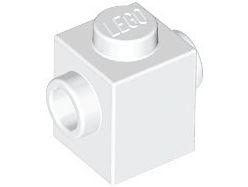 Tijolo modificado 1x1 com conector em dois lados Branco
