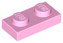 Placa 1x2 Rosa Brilhante