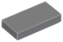 Placa Lisa 1x2 com Ranhura Cinza Escura