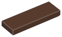 Placa Lisa 1x3 Marrom Escura