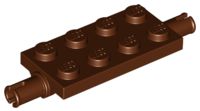 Placa Modificada 2x4 com pinos Marrom