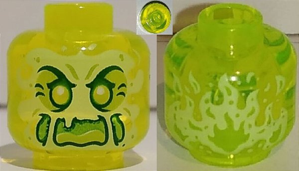 Cabeça de Minifigura - Fantasma Alienígena - Translúcida Neon - Verde