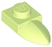 Placa Modificada 1x1 com dente na horizontal Verde Amarelada