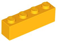 Tijolo 1x4 Laranja Brilhante