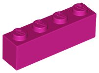 Tijolo 1x4 Magenta