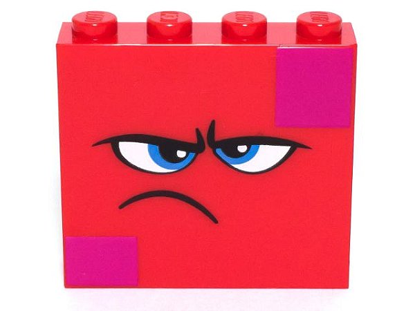 Tijolo 1x4x3 com olhos azuis vermelho