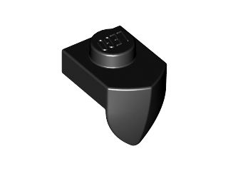 Placa Modificada 1x1 com dente vertical Preta