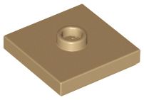 Placa Modificada 2x2 com conector no centro Bege Escura