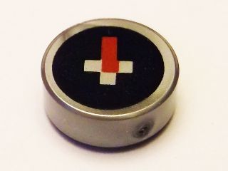 Placa Lisa Redonda 1x1 com Desenho de Bússola do Minecraft