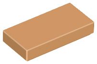 Placa Lisa 1x2 com Ranhura Medium Nougat