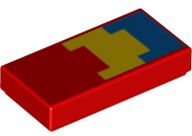 Placa Lisa 1x2 - Asa do Papagaio do Minecraft - Vermelha