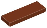 Placa Lisa 1x3 Marrom