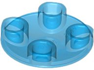 Placa Redonda 2x2 Tampa Translúcida Azul Escura