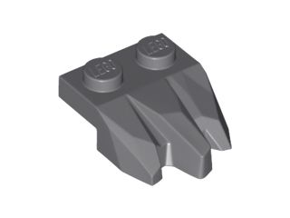 Placa Modificada 1x2 com 3 garras Cinza Escura