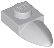 Placa Modificada 1x1 com dente na horizontal Cinza Claro