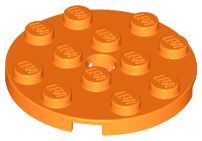 Placa redonda 4x4 com furo Laranja