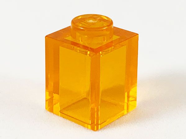 Tijolo 1x1 Translúcida Laranja