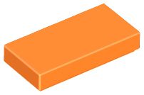 Placa Lisa 1x2 com Ranhura Laranja