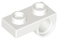 Placa Modificada 1x2 Com Furo para Pino Branca