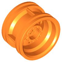 Roda Lego 30.4mm D. x 20mm sem Furos de Fixação e Aros Reforçados Laranja