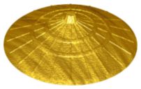 Chapéu estilo asiático Dourado Perolado