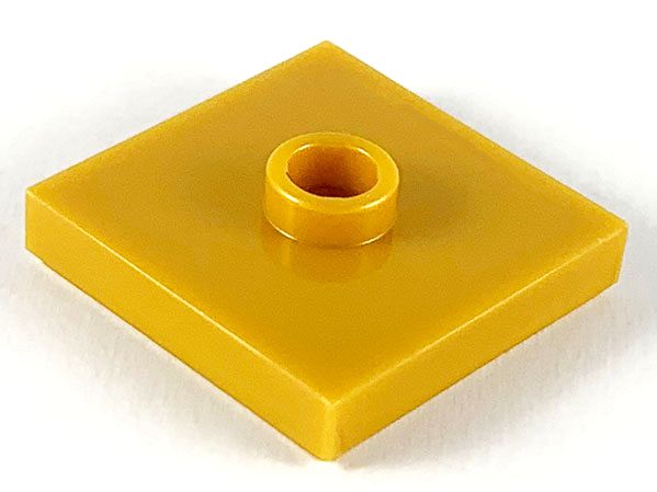 Placa Modificada 2x2 com conector no centro Dourado Perolado