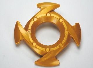 Anel 4x4 com furo 2x2 estrela ninjago Dourada Perolada