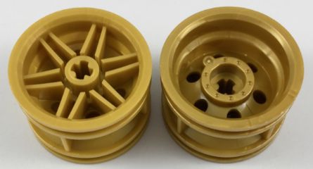 Roda Lego 30.4mm D. x 20mm sem Furos de Fixação e Aros Reforçados Dourado Perolado