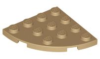 Placa redonda 4x4 de 1/4 Bege Escura