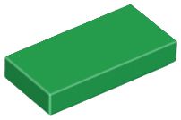 Placa Lisa 1x2 com Ranhura Verde