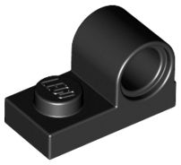 Placa modificada 1x2 com Furo na Parte Superior Preta