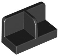 Painel 1x2x1 com cantos arredondados e divisor central Preta