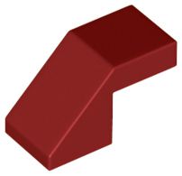 Inclinação 45 2x1 com recortes sem pinos Vermelha Escura - Dark Red