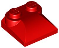 Tijolo Modificado 2x2x2/3 com extremidade curva inclinada Vermelha