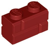 Tijolo Modificado 1x2 Vermelha Escura