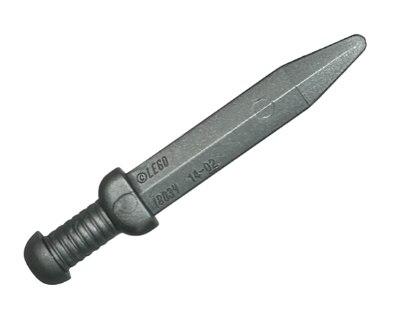 Espada Arma Gladius Romano com Guarda Cruzada Espessa Cinza Prateada