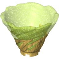 Tornado Espiral Dourado Perolado e Translúcido Verde com Glitter