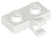 Placa modificada 1x2 com Clip Horizontal Branca