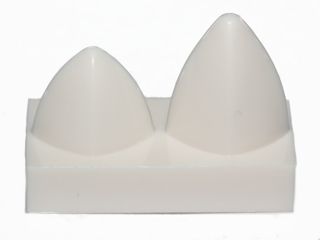 Placa Lisa Modificada 1x2 com 2 dentes Brancos