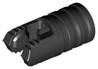 Cilindro 1x2 com dobradiças de 7 dentes Preto