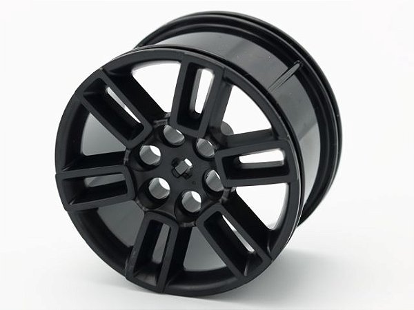 Roda 56 mm D. x 34 mm Technic Racing Medium 6 furos, orifício de eixo e raios abertos preta