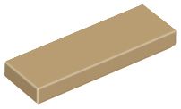 Placa Lisa 1x3 Bege Escura