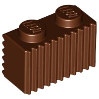 Tijolo modificado 1x2 com ranhuras Marrom