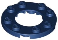 Placa Redonda 4x4 com furo 2x2 Azul Escura