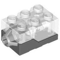 Tijolo 2x3x1 1/3 com tampo Trans-Clear e luz LED amarela (brilha em laranja)