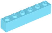 Tijolo 1x6 Medium Azure