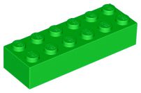 Tijolo 2x6 Verde Brilhante